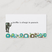 Oerwoud van wilde dieren Mama Elephant Safari Contactkaartje (Achterkant)