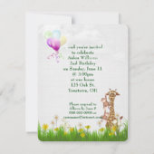 oerwoud Verjaardagsfeest met vrolijke leeuw Kaart (Achterkant)