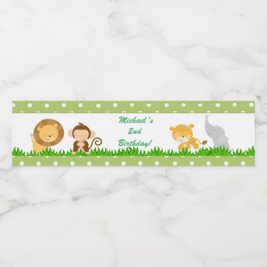 Oerwoud Verjaardagsfles Label Boy Green Waterfles Etiket (Enkel label)