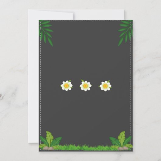 Oerwoud verjaardagsuitnodiging Dieren nodigen uit Kaart (Achterkant)