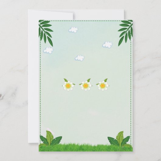 Oerwoud verjaardagsuitnodiging Dieren nodigen uit Kaart (Achterkant)