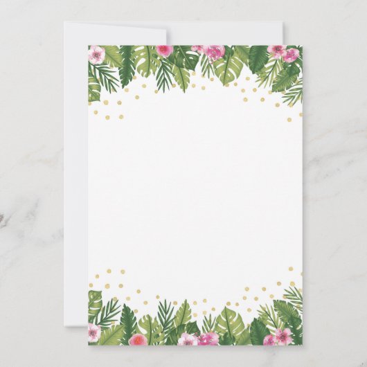 Oerwoud Verjaardagsuitnodiging. Meisje eerste verj Kaart (Achterkant)