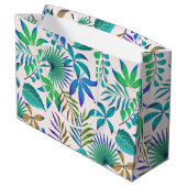 Oerwoud verlaat naadloos patroon groot cadeauzakje (Achterkant Gekanteld)