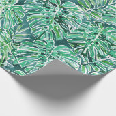 OERWOUD VIBES Green Tropical Monstera Pattern Cadeaupapier (Hoek)