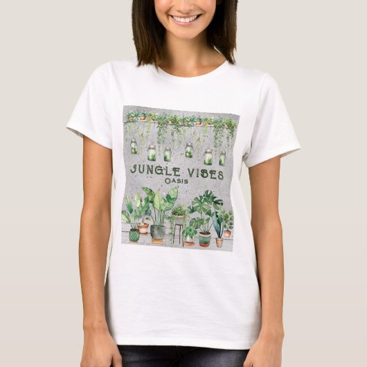 Oerwoud Vibes Oasis Vertical Garden Planten Lover T-shirt (Voorkant)