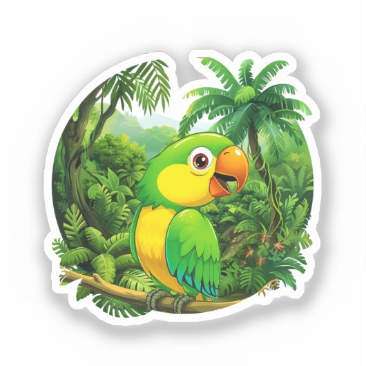 Oerwoud Vibes Sticker (Voorkant)