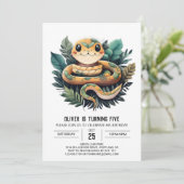 Oerwoud Viper Slither Verjaardagsuitnodiging Kaart (Staand voorkant)