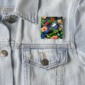 Oerwoud vogels van Mexico Vierkante Button 5,1 Cm (In situ)