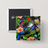 Oerwoud vogels van Mexico Vierkante Button 5,1 Cm (Voorkant /achterkant)