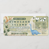 Oerwoud Volcano Dinosaur Theme Park Ticket Verjaar Kaart (Voorkant)