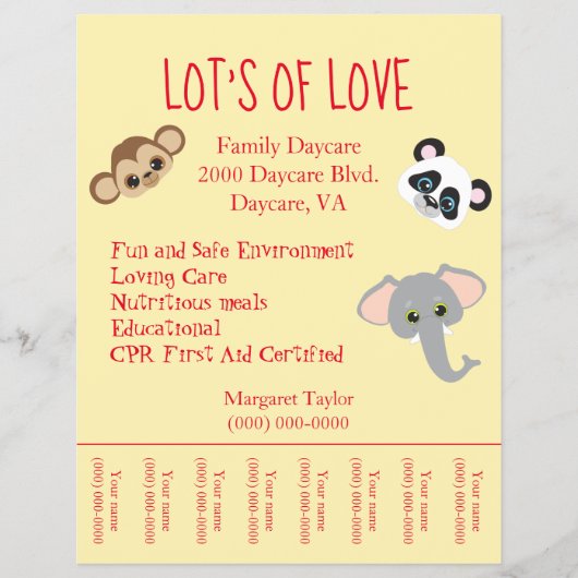 Oerwoud voor dagopvang Dierthema Wegrijden Flyer (Voorkant)