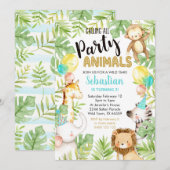 Oerwoud voor diervriendelijke oerwoud Birthday Kaart (Voorkant / Achterkant)