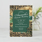 Oerwoud voor het afdrukken van luipaarden en diere kaart (Staand voorkant)