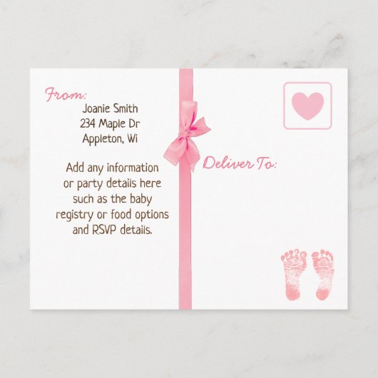 Oerwoud voor meisjes of dierentuindieren Theme Bab Uitnodiging Briefkaart (Achterkant)