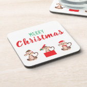 Oerwoud voor prettige kersttaart bier onderzetter (Linkerzijde)