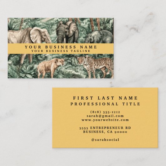 Oerwoud voor wilde dieren in afrika visitekaartje (Voorkant / Achterkant)
