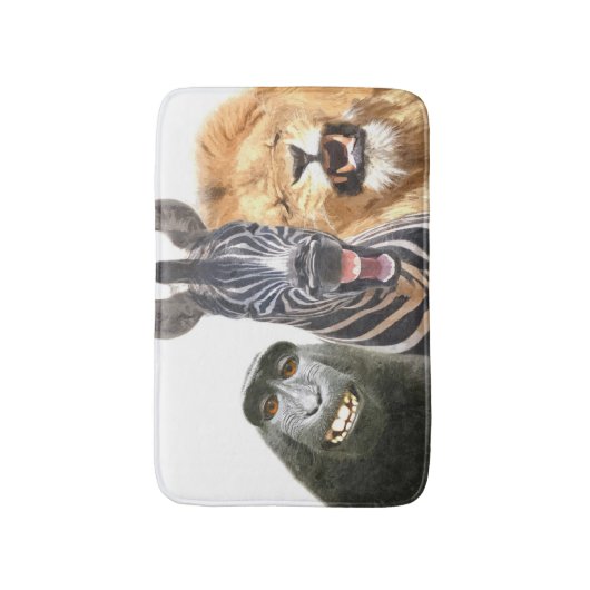 Oerwoud vrienden grappig portret badmat (Voorkant Verticaal)