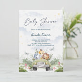 Oerwoud Vrienden Rijden Auto Baby shower Kaart (Staand voorkant)