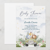 Oerwoud Vrienden Rijden Auto Baby shower Kaart (Voorkant / Achterkant)
