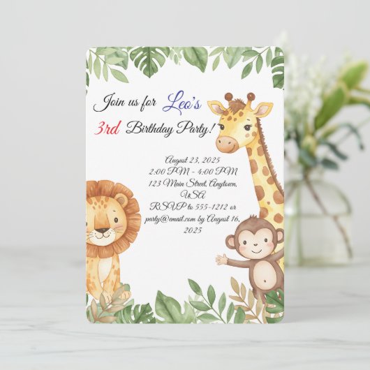 Oerwoud Vrienden Uitnodiging (Staand voorkant)