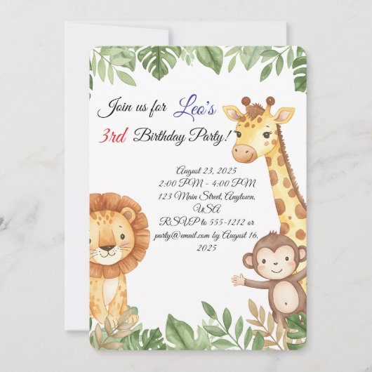 Oerwoud Vrienden Uitnodiging (Voorkant)