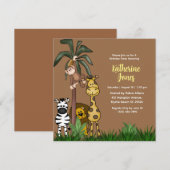 Oerwoud Vrienden Verjaardagsfeestuitnodiging Kaart (Voorkant / Achterkant)