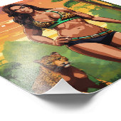 Oerwoud Vrouw Muscle Babe met Luipaarden Foto Afdruk (Hoek)