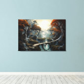 Oerwoud Wanderer: Fantasy Landschapskunst in het g Canvas Afdruk (Insitu (Houten vloer))