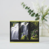 Oerwoud Waterfall Triptych Digital Art Briefkaart (Staand voorkant)