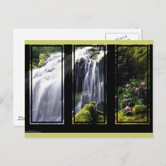 Oerwoud Waterfall Triptych Digital Art Briefkaart (Voorkant / Achterkant)