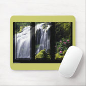 Oerwoud Waterfall Triptych Digital Art Muismat (Met muis)