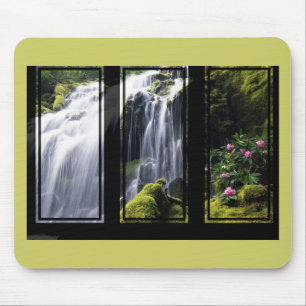 Oerwoud Waterfall Triptych Digital Art Muismat