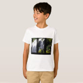 Oerwoud Waterfall Triptych Digital Art T-shirt (Voorkant volledig)