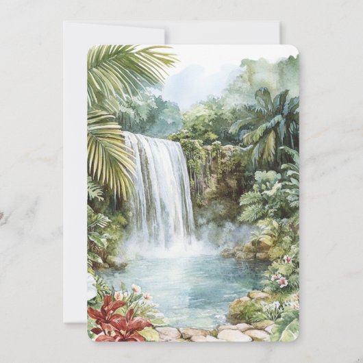 Oerwoud Waterval Tropical Motorcycle Verjaardag Kaart (Achterkant)