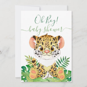 Oerwoud Waterverf Baby shower Kaart