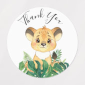 Oerwoud Waterverf Baby shower Labels (Design 1)