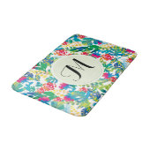 Oerwoud Waterverf Flowers Floral Fine Monogram Badmat (Gekanteld)
