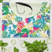 Oerwoud Waterverf Flowers Floral Fine Monogram Theedoek (Gevouwen)