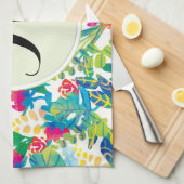 Oerwoud Waterverf Flowers Floral Fine Monogram Theedoek (Quarter Fold)