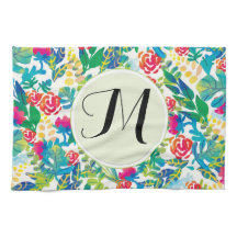 Oerwoud Waterverf Flowers Floral Fine Monogram