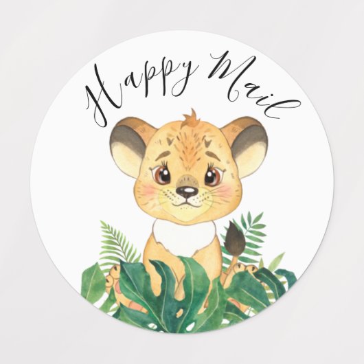 Oerwoud Waterverf leeuwabels Labels (Design 2)