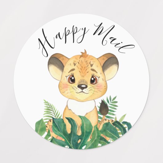 Oerwoud Waterverf leeuwabels Labels (Design 1)