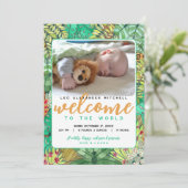 Oerwoud Welkom bij de Wereldfotogeboorte Aankondiging (Staand voorkant)