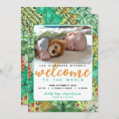 Oerwoud Welkom bij de Wereldfotogeboorte Aankondiging (Voorkant / Achterkant)