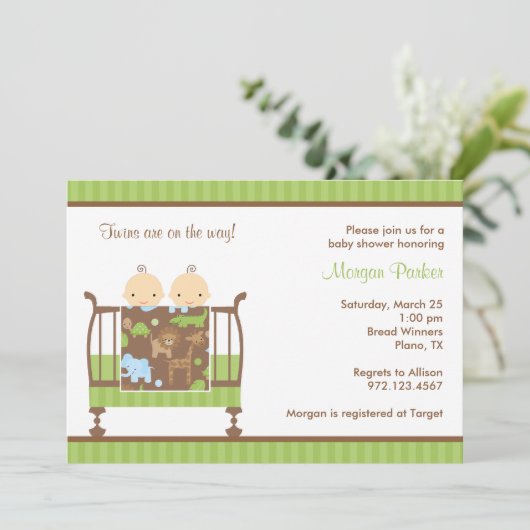 Oerwoud Wieg Twins Kaart (Staand voorkant)