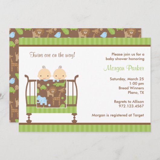 Oerwoud Wieg Twins Kaart (Voorkant / Achterkant)