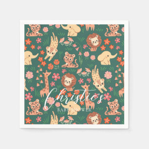 Oerwoud Wild Animal Baby shower Papier servet