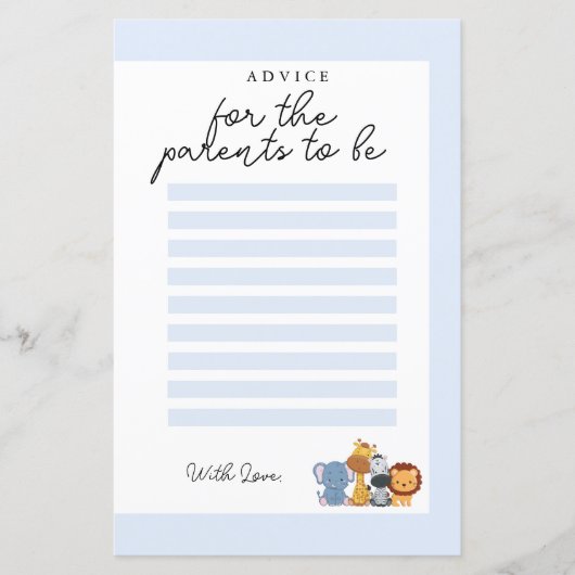 Oerwoud Wild Een Baby shower Advies voor de Ouders (Voorkant)