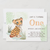 Oerwoud Wild & Free Boy's 1st Birthday Tiger Kaart (Voorkant)