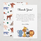Oerwoud Wild One Baby shower Bedankkaart (Voorkant / Achterkant)